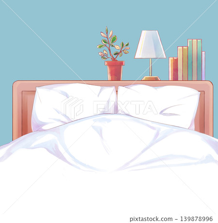 Pillows and blankets for a double bed, headboard Pillows and blankets for a double bed, headboard 139878996