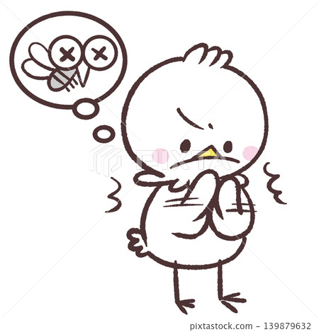 一隻白鳥拍打蚊子的插圖 一隻白鳥拍打蚊子的插圖 139879632