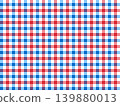 Red and blue gingham check background, seamless fabric texture 139880013