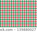 Red and green gingham check background, seamless fabric texture 139880027