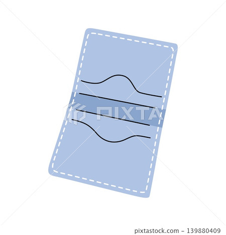 Blue travel cardholder or wallet for documents and credit cards isolated on white 139880409