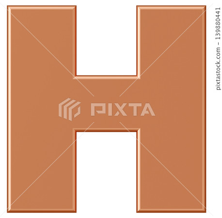 3D材質_字母_H_金色 3D材質_字母_H_金色 139880441