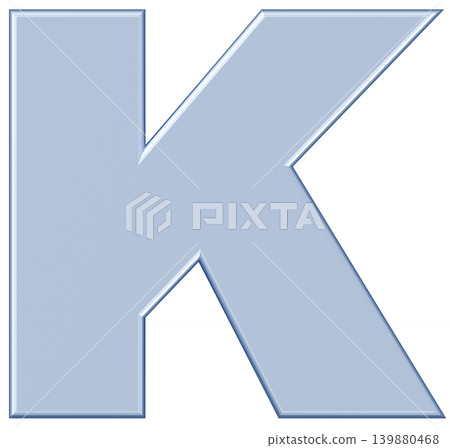 3D材質_字母_K_銀色 139880468