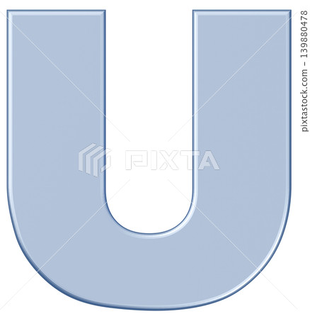 3D材質_字母_U_銀色 139880478