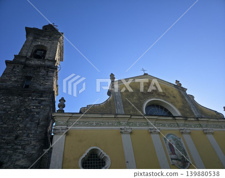Nostra Signora del Bosco The Shrine of Our Lady of the Woods, a medieval church in Pannesi, Lumarzo, in the Ligurian hinterland, 15th century Nostra Signora del Bosco The Shrine of Our Lady of the Woods, a medieval church in Pannesi, Lumarzo, in the Ligurian hinterland, 15th century 139880538
