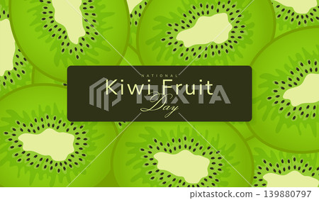 green fruit background for international kiwi day event vector illustration. green fruit background for international kiwi day event vector illustration. 139880797