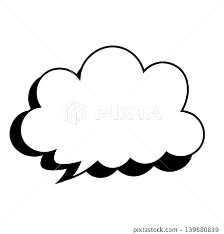 Simple illustration material of a cloud-shaped speech bubble (white background) Simple illustration material of a cloud-shaped speech bubble (white background) 139880839
