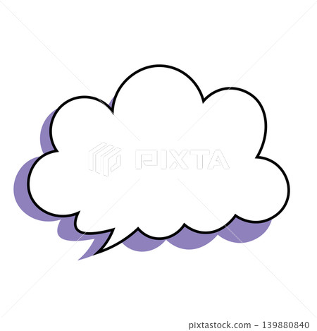 簡單的雲朵形對話框插圖素材(白色背景) 簡單的雲朵形對話框插圖素材(白色背景) 139880840