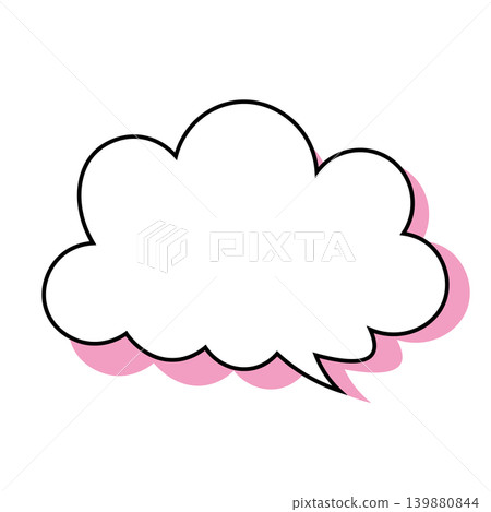 Simple illustration material of a cloud-shaped speech bubble (white background) Simple illustration material of a cloud-shaped speech bubble (white background) 139880844