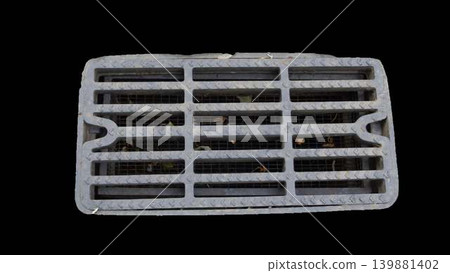 Grate for storm drain inlet, cut out Grate for storm drain inlet, cut out 139881402
