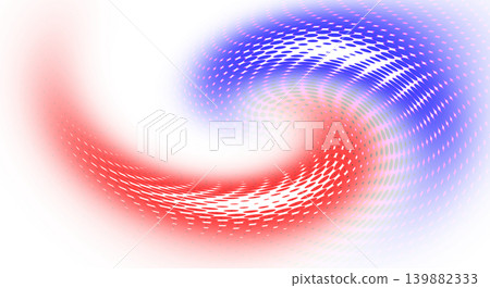 Abstract red and blue spiral wave made of dotted particles with soft motion blur on transparent background. Futuristic swirl, glowing energy, and digital light effect. Abstract red and blue spiral wave made of dotted particles with soft motion blur on transparent background. Futuristic swirl, glowing energy, and digital light effect. 139882333