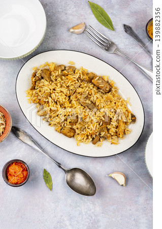 Homemade Rice and Meat Dish. Homemade Rice and Meat Dish. 139882356