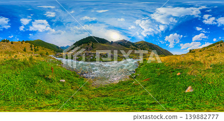 360-Degree Panorama of Kyrgyzstan Landscape 139882777
