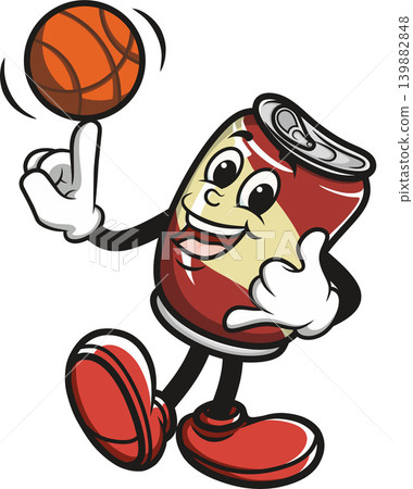 Cartoon cola is spinning basketball Cartoon cola is spinning basketball 139882848