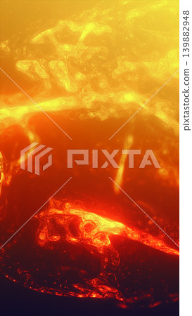 Abstract fiery plasma in orange and yellow tones, resembling molten liquid, solar flames, and glowing heat energy. Abstract fiery plasma in orange and yellow tones, resembling molten liquid, solar flames, and glowing heat energy. 139882948