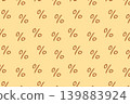 Seamless pattern with hand drawn percent signs on sandy yellow background 139883924