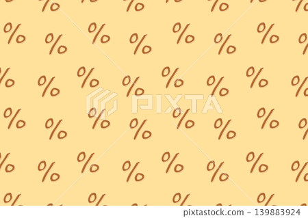 Seamless pattern with hand drawn percent signs on sandy yellow background Seamless pattern with hand drawn percent signs on sandy yellow background 139883924