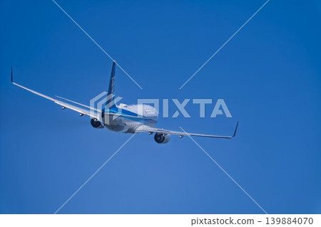 Sendai Airport under a blue sky; a plane taking off; Natori City, Miyagi Prefecture Sendai Airport under a blue sky; a plane taking off; Natori City, Miyagi Prefecture 139884070