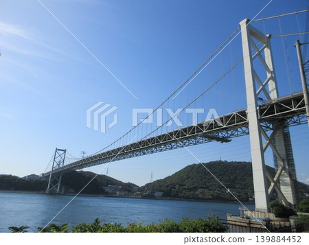 眺望關門海峽和關門大橋!福岡縣北九州市門司區 眺望關門海峽和關門大橋!福岡縣北九州市門司區 139884452