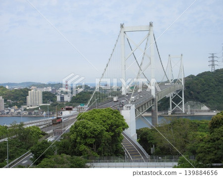 眺望關門海峽和關門大橋!福岡縣北九州市門司區 眺望關門海峽和關門大橋!福岡縣北九州市門司區 139884656