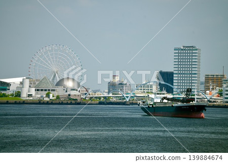 The Ferris wheel at Nagoya Port Garden Wharf and the port scenery. The Ferris wheel at Nagoya Port Garden Wharf and the port scenery. 139884674