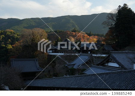 Autumn leaves at Hase-dera Temple, the head temple of the Nara Yamato region, famous for its flowers. 139885240