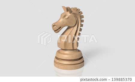 Strategic Chess Knight Leadership Concept 3d render. Strategic Chess Knight Leadership Concept 3d render. 139885370