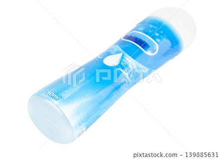 pleasure gel bottle isolated on white background pleasure gel bottle isolated on white background 139885631