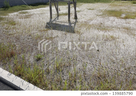 Vacant land. Leased land demarcated by ropes. Residential land development. Real estate investment. Vacant land. Leased land demarcated by ropes. Residential land development. Real estate investment. 139885790