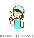 Female staff member performing a point-and-call check - illustration of hygiene check 139885904