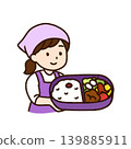 Female staff member checking lunch boxes - School lunch hygiene illustration 139885911