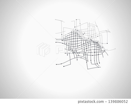Futuristic Mesh Terrain Wire Illustration Futuristic Mesh Terrain Wire Illustration 139886052