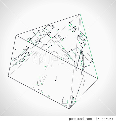 Digital 3D Pyramid Network Background Digital 3D Pyramid Network Background 139886063