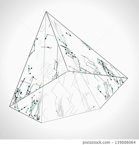 Futuristic Geometric Wire Pyramid Illustration Futuristic Geometric Wire Pyramid Illustration 139886064