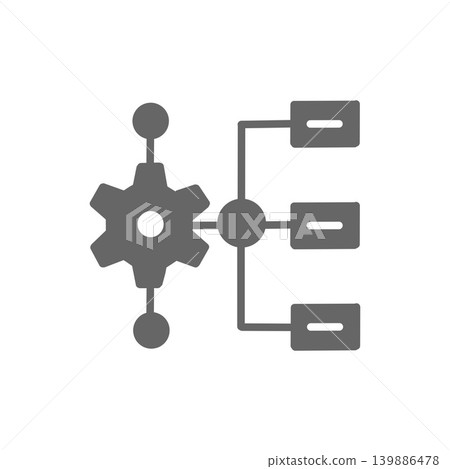 Gear and flowchart icon materials Gear and flowchart icon materials 139886478
