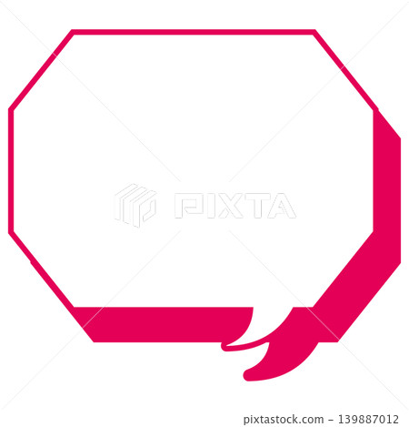 Simple color line speech bubble - octagonal shape with corners Simple color line speech bubble - octagonal shape with corners 139887012