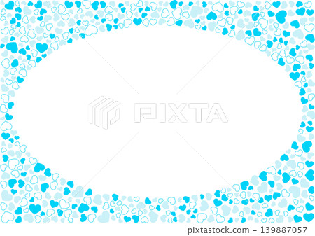 Heart pattern background, three light blue borders and solid color hearts Heart pattern background, three light blue borders and solid color hearts 139887057