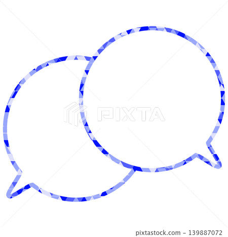 Stained glass style speech bubble, triangular pattern, overlapping conversation Stained glass style speech bubble, triangular pattern, overlapping conversation 139887072