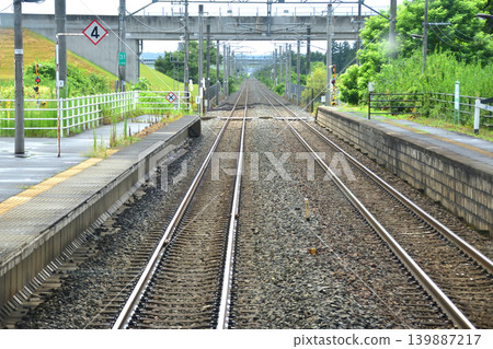 Scenery along the JR East Tohoku Main Line from Morioka Station to Ichinoseki Station Scenery along the JR East Tohoku Main Line from Morioka Station to Ichinoseki Station 139887217