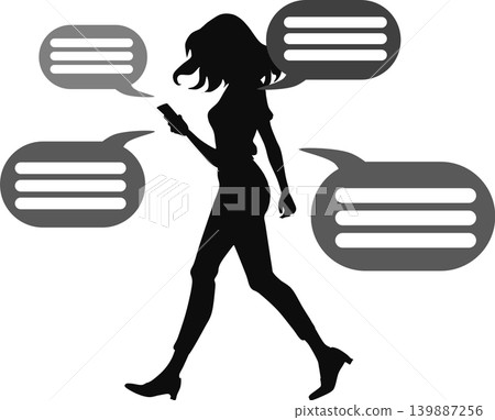 圖：一位女士正在看她的智慧型手機 139887256