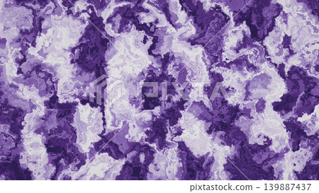 A fantastical abstract marble background with swirling purple and white, and a fluid texture reminiscent of amethyst. 139887437