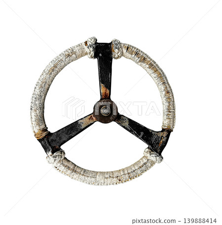 Old Steering wheel isolated on white background Old Steering wheel isolated on white background 139888414