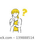 Illustration of a woman with a question 139888514