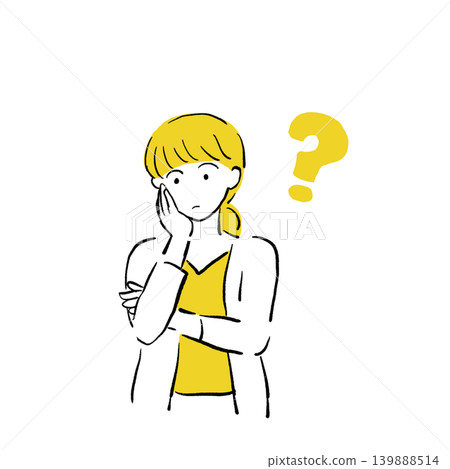 Illustration of a woman with a question Illustration of a woman with a question 139888514