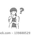 A woman with a questioning expression (black and white illustration) 139888529