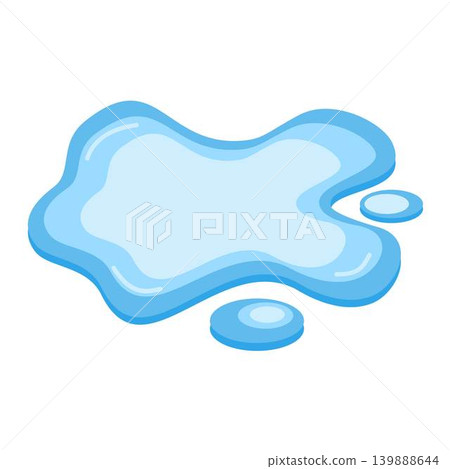 blue water puddle cartoon water drop blue water puddle cartoon water drop 139888644