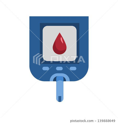 Glucose meter showing blood drop icon for diabetes management Glucose meter showing blood drop icon for diabetes management 139888649