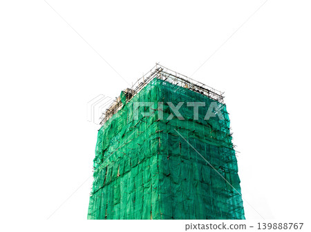 abandoned building construction on white background 139888767