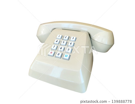 Close-up vintage telephone isolated on white background with copy space Close-up vintage telephone isolated on white background with copy space 139888778