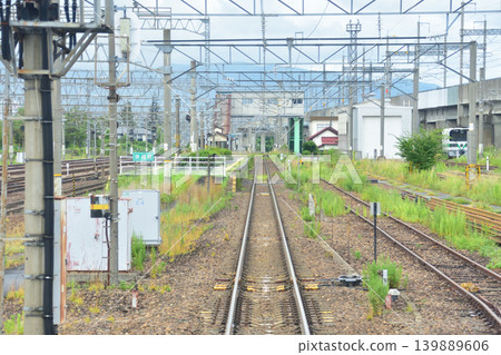 Scenery from Shiroishi Station to Fukushima Station on the JR East Tohoku Main Line. Scenery from Shiroishi Station to Fukushima Station on the JR East Tohoku Main Line. 139889606